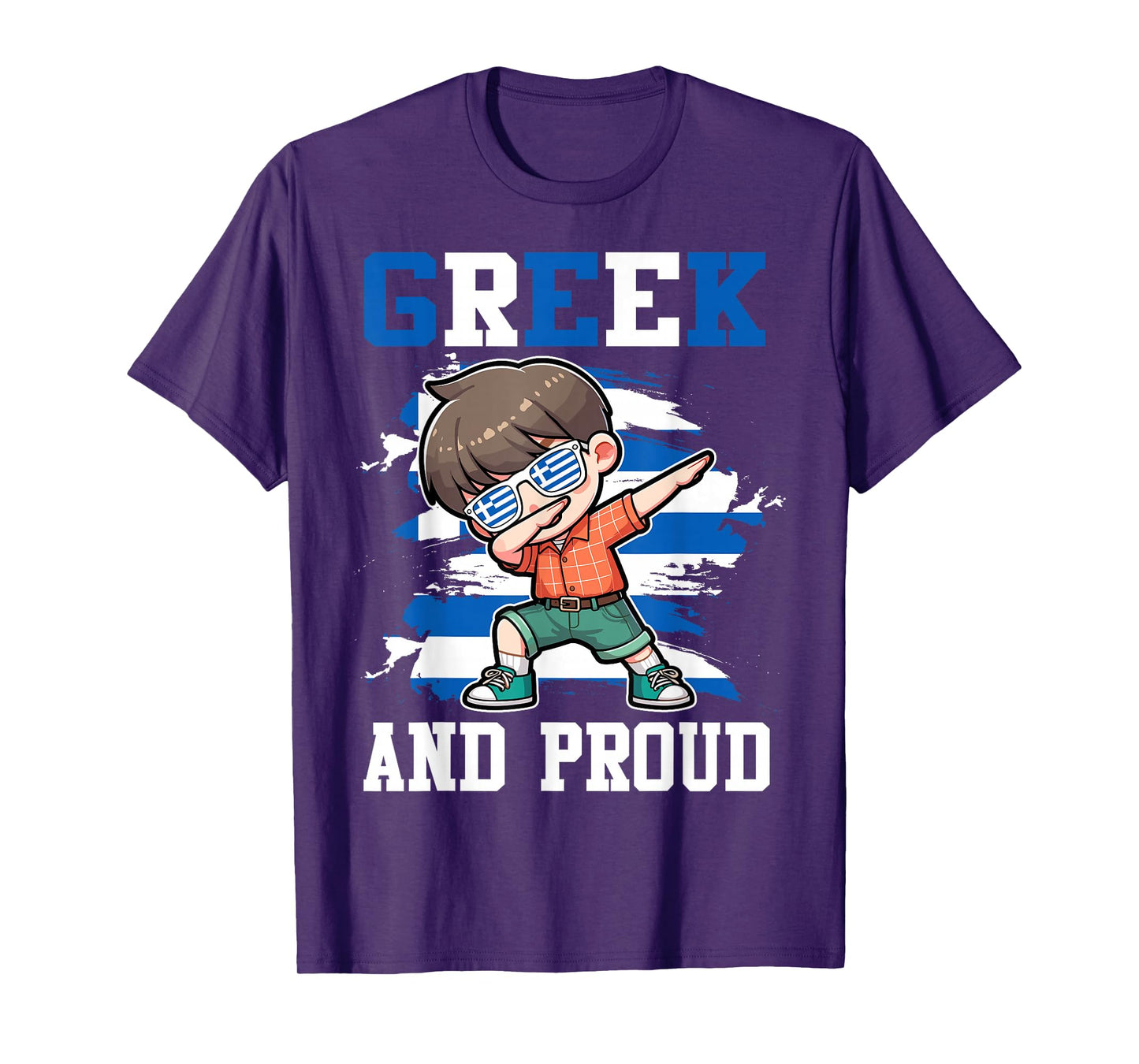 Greek And Proud Greek Boy Greece Flag T-Shirt