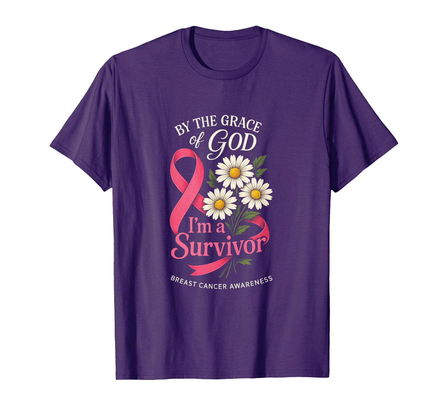 by The Grace of God - Breast Cancer Awareness T-Shirt