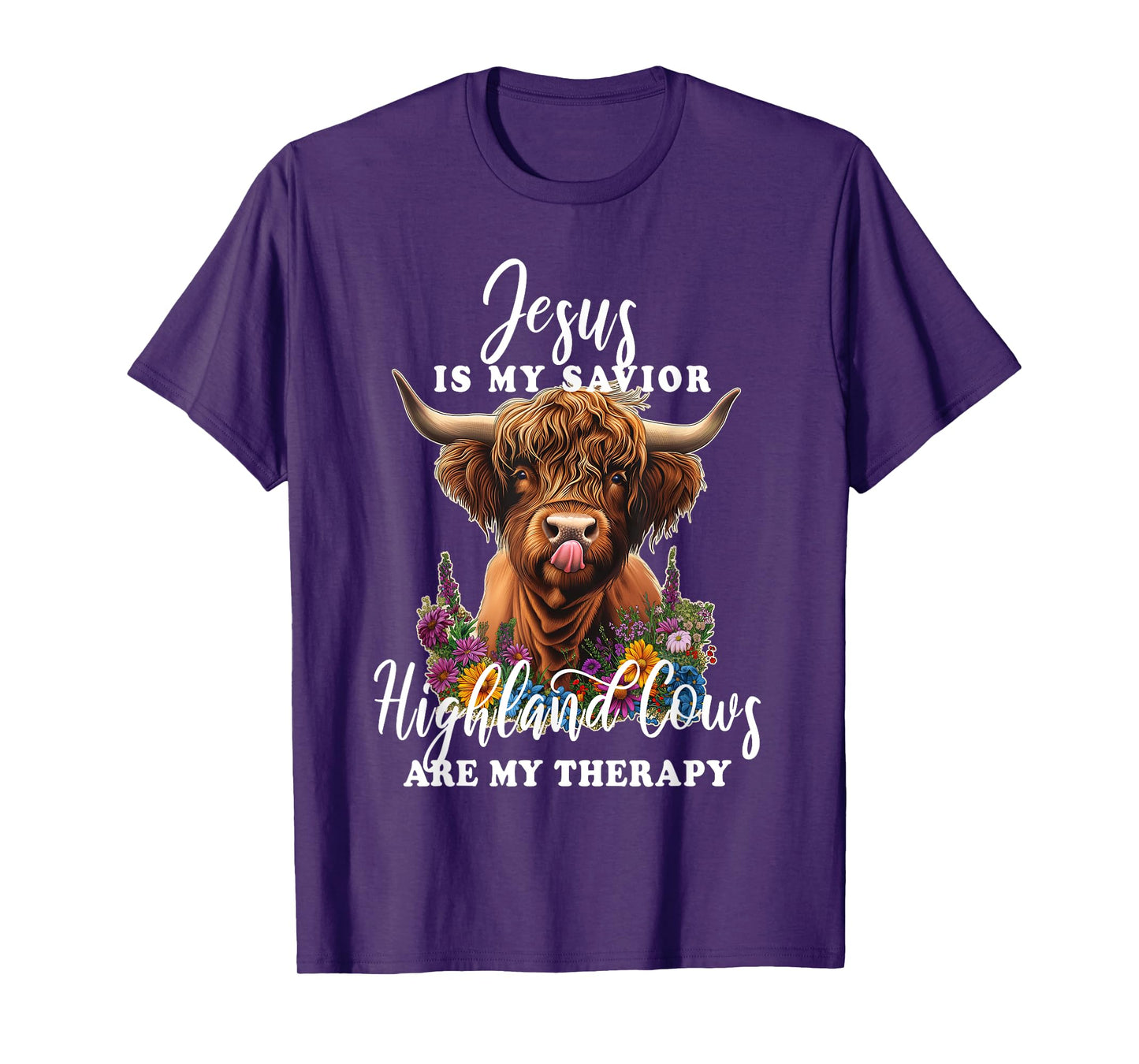 Highland Cow Jesus Christian Religious Highland Cow T-Shirt