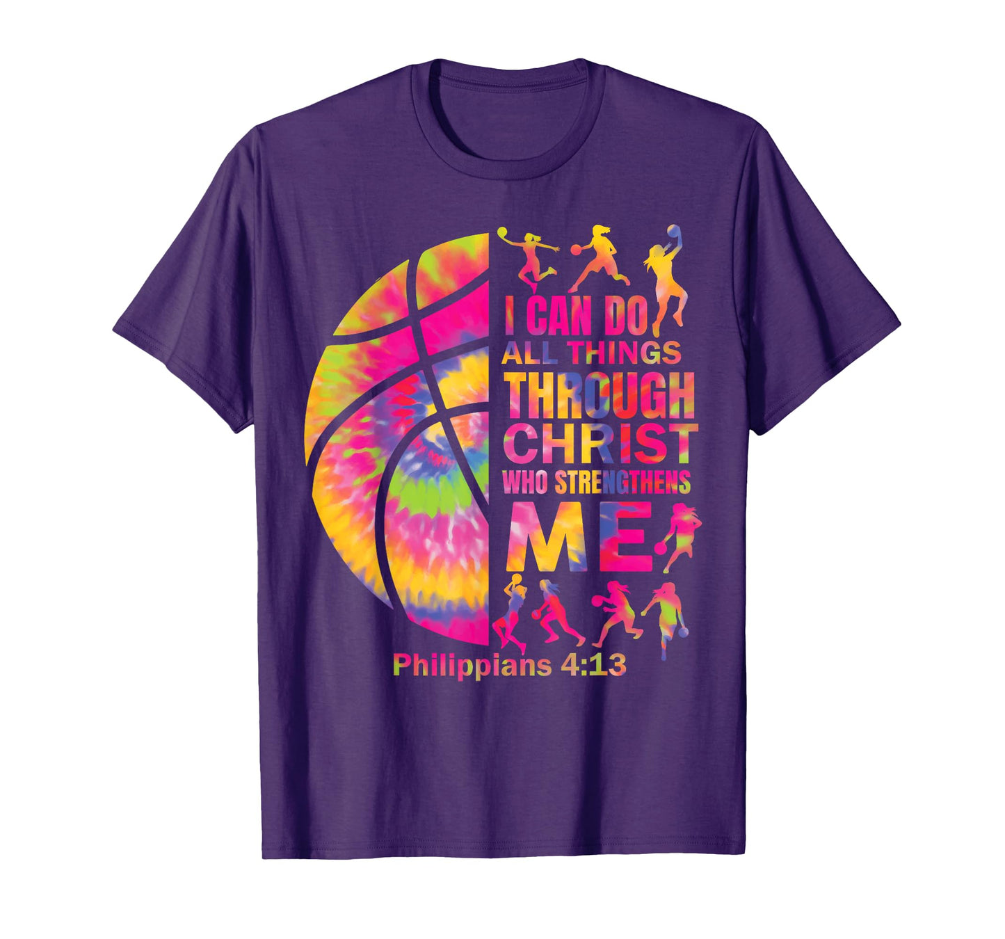 Girls Christian Basketball Women Teen Kid Christ Bible Verse T-Shirt