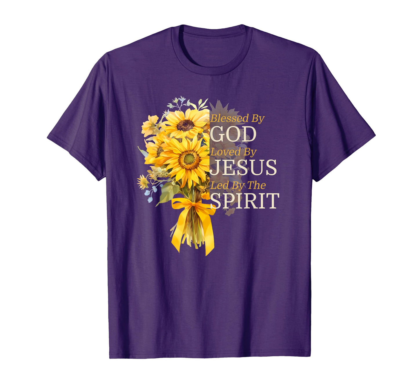 Blessed By God Loved By Jesus Sunflower Bouquet Christian T-Shirt