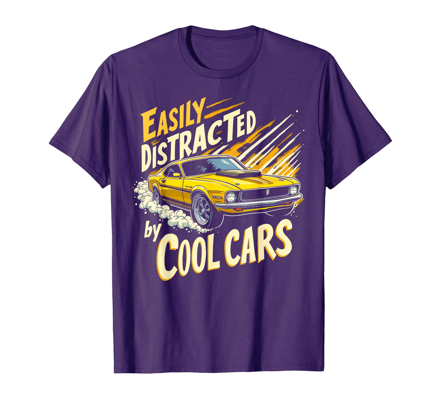 Funny Easily Distracted by Classic Cars Women Men Kids T-Shirt