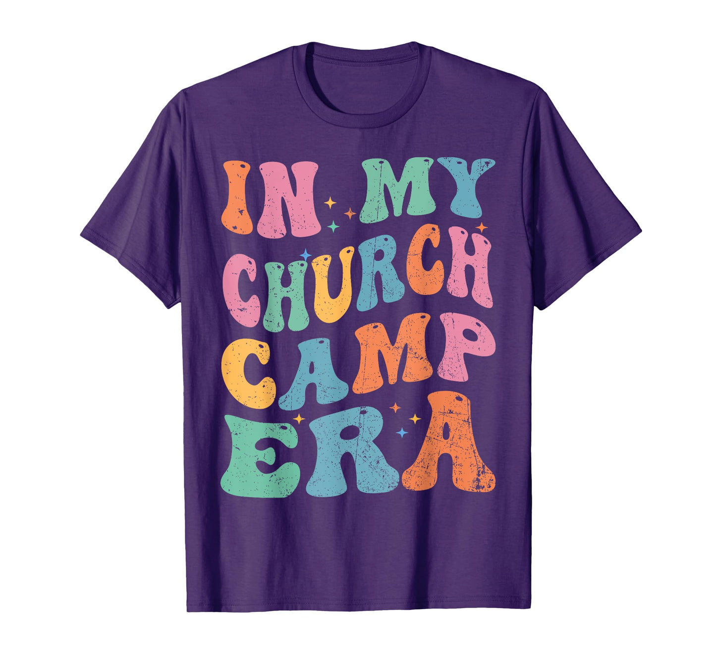 In My Church Camp Era Funny Groovy Summer Camping T-Shirt