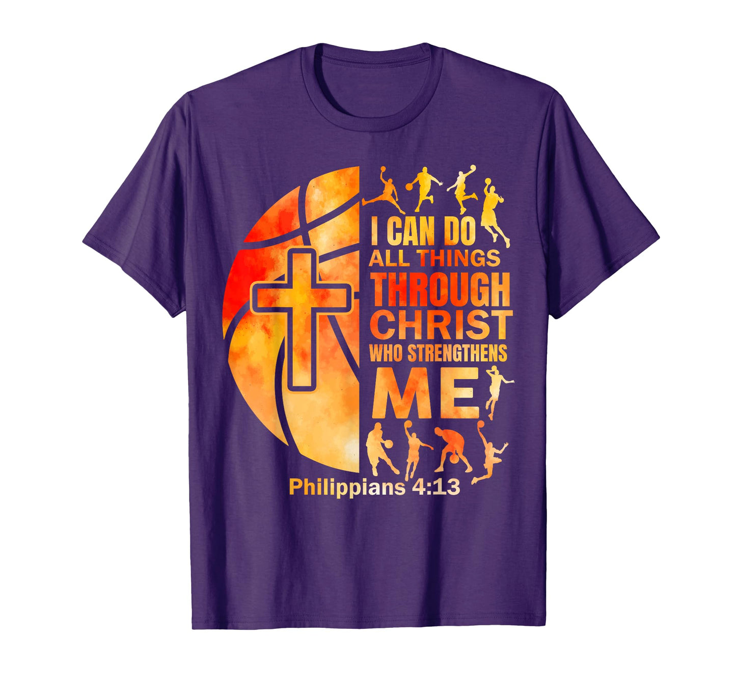 Christian Basketball Men Boys Player Team Religious Graphic T-Shirt