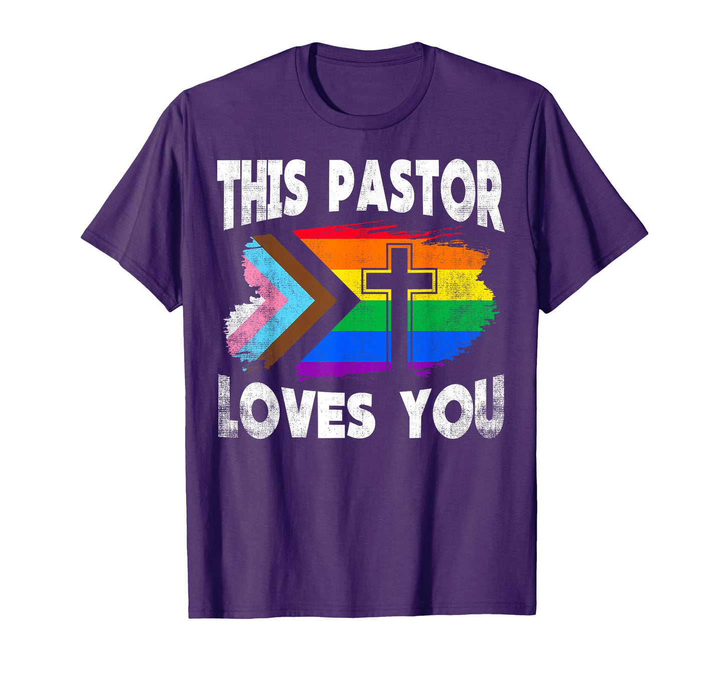 Christian Ally Inclusive Pride Clergy This Pastor Loves You T-Shirt