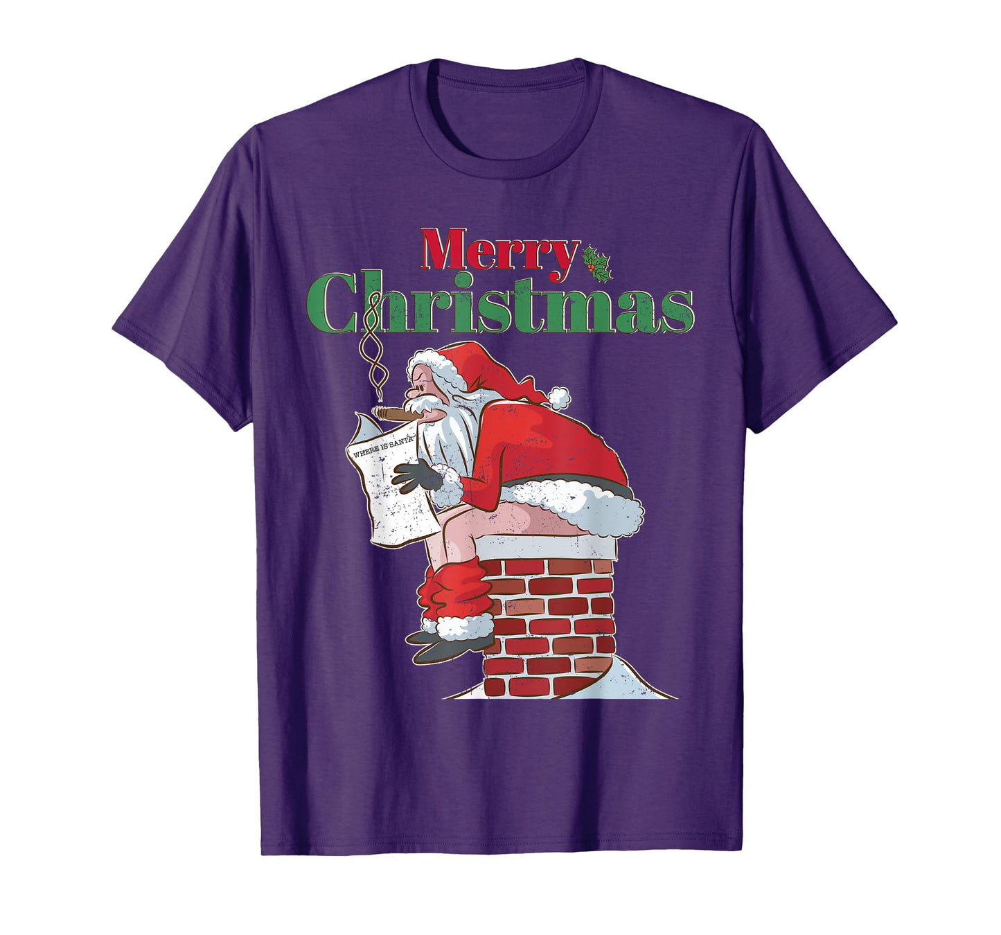 Funny Santa Pooping Down Chimney Xmas Tee Christmas Gifts T-Shirt
