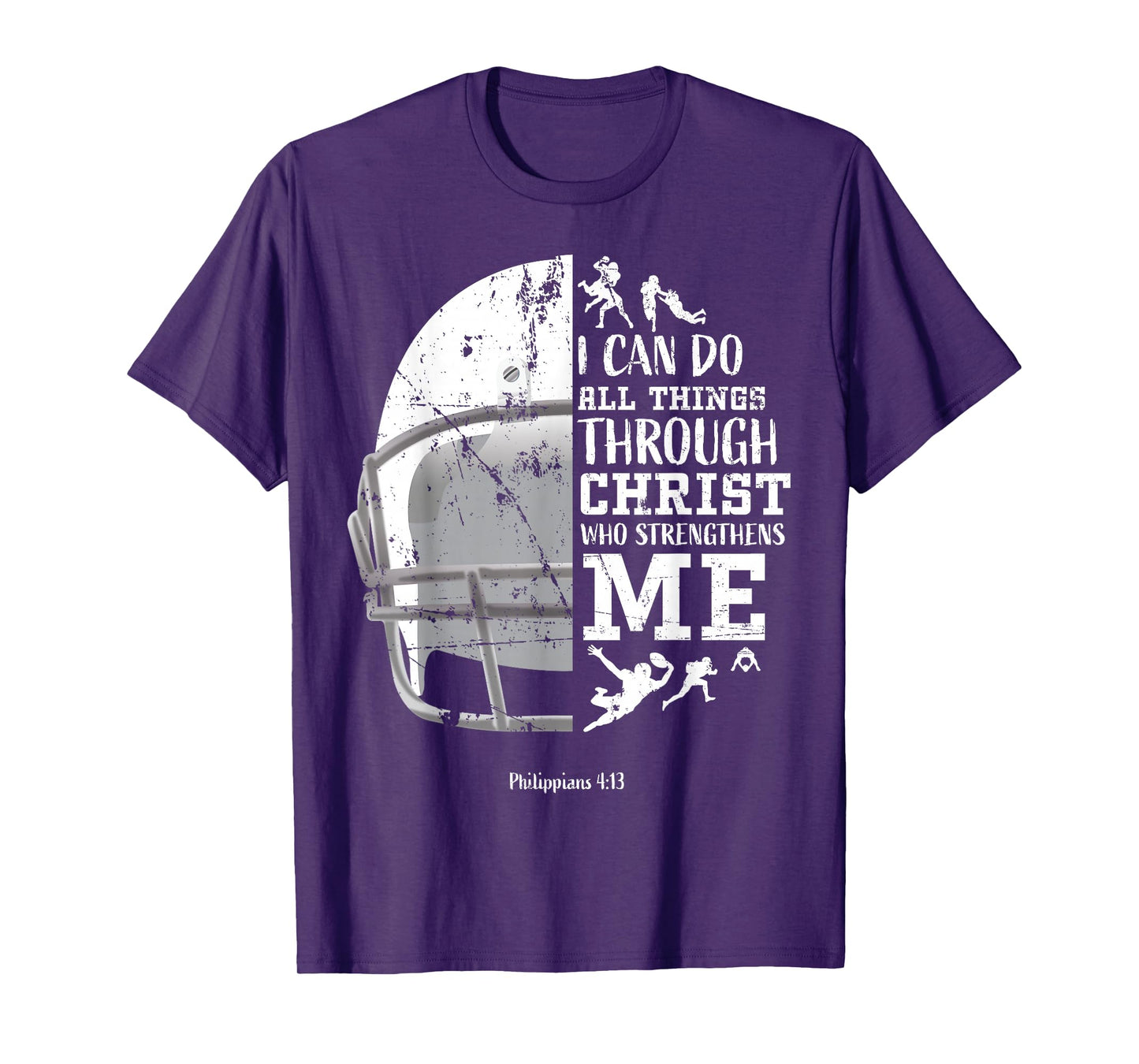 I Can Do All Things Through Christ Football Philippians 4:13 T-Shirt