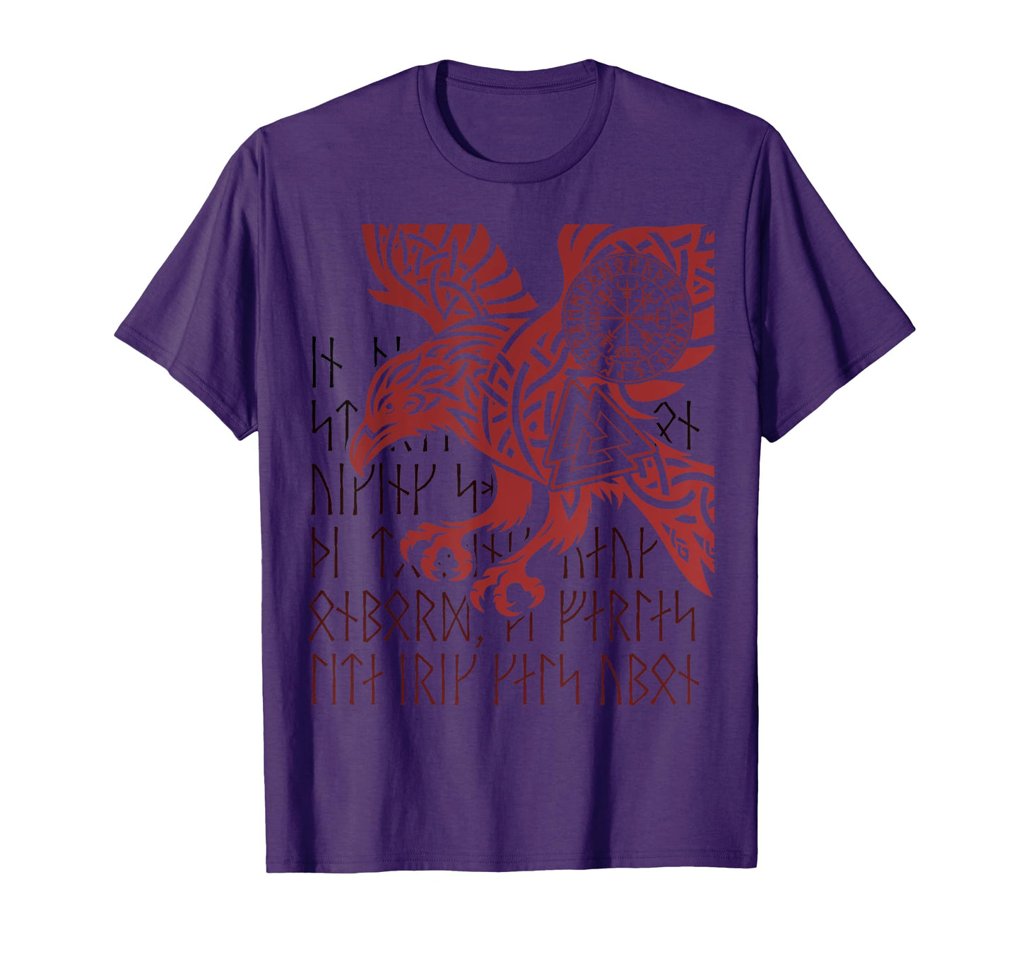 Odin's Raven, Viking Compass, Valknut & Runes Viking Warrior T-Shirt