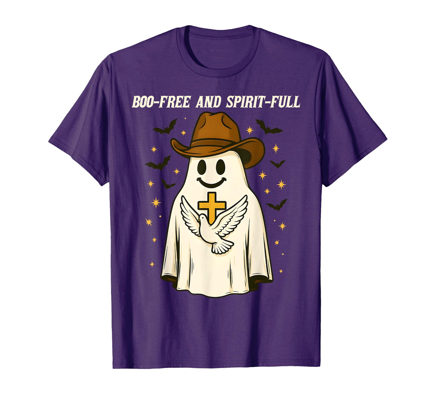 Boo-Free and Spirit-Full Christian Halloween Ghost Cowboy T-Shirt