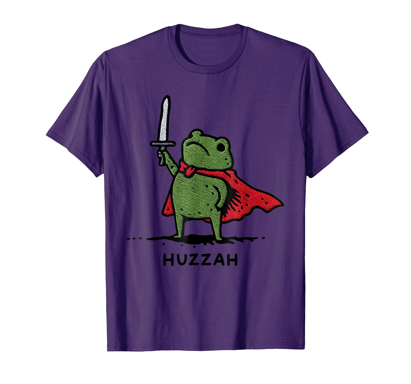 Huzzah Frog Knight Funny Sword Meme Quote T-Shirt