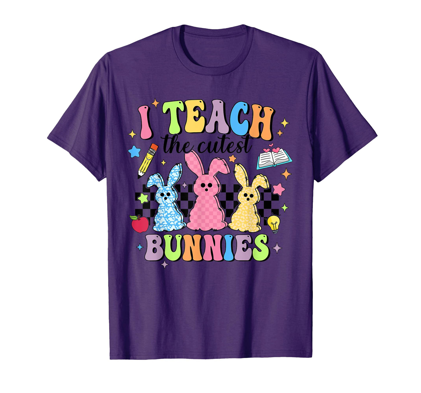 I Teach The Cutest Bunnies Happy Easter Bunny Teacher Women T-Shirt