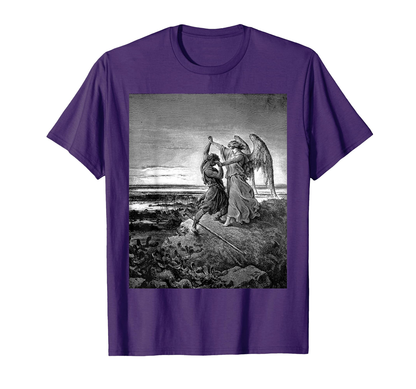 Jacob Wrestling with the Angel Gustave Dore Biblical Art T-Shirt