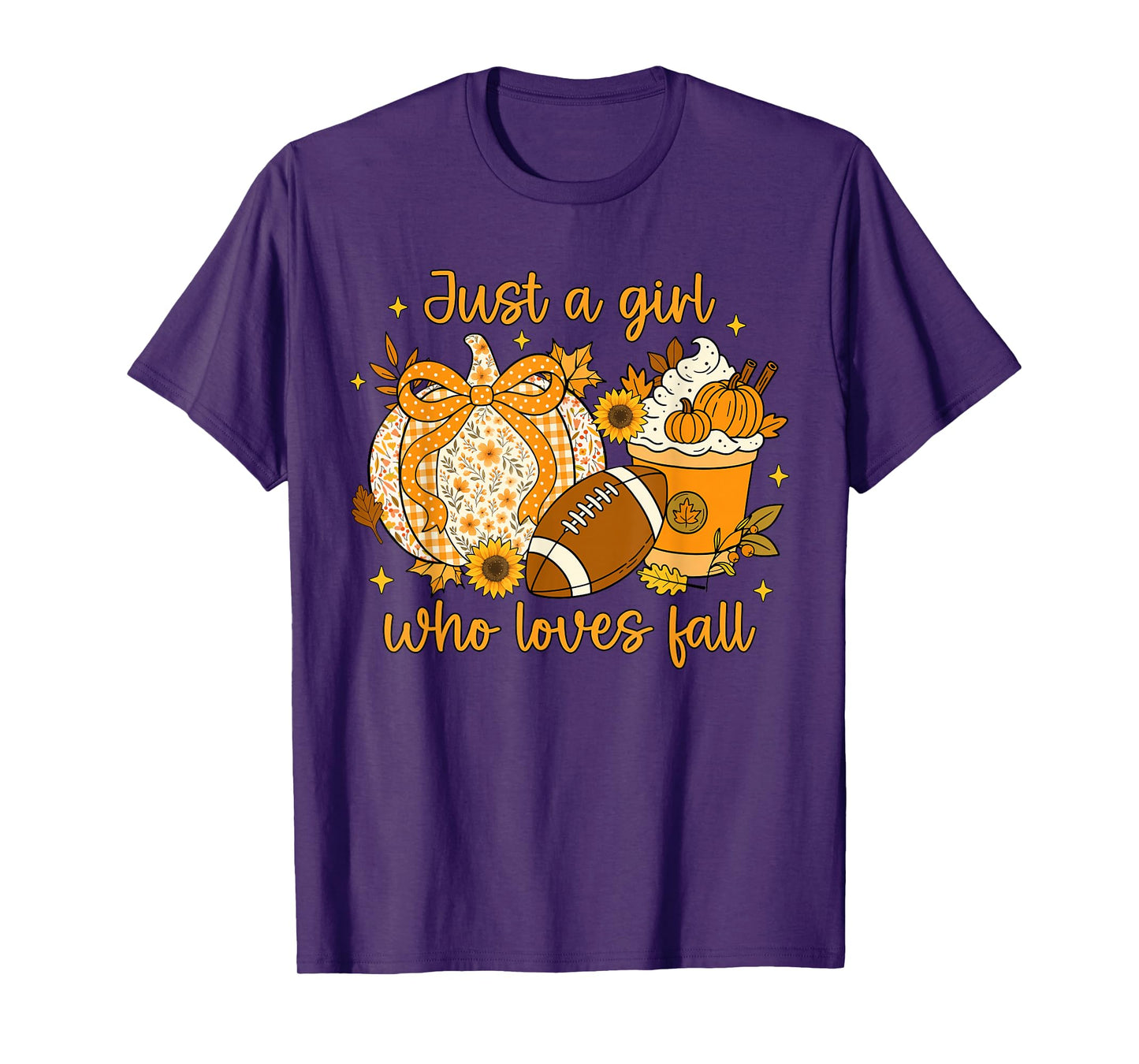 Just A Girl Who Loves Fall Pumpkin Cozy Autumn Women Girls T-Shirt