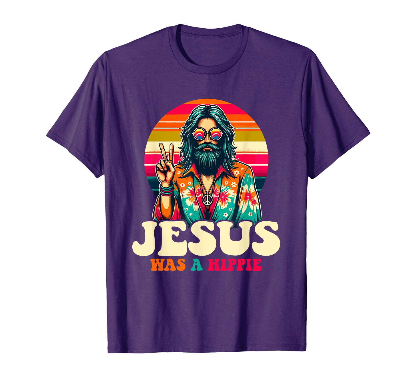 Jesus Hippie Funny Groovy Christian Religious T-Shirt