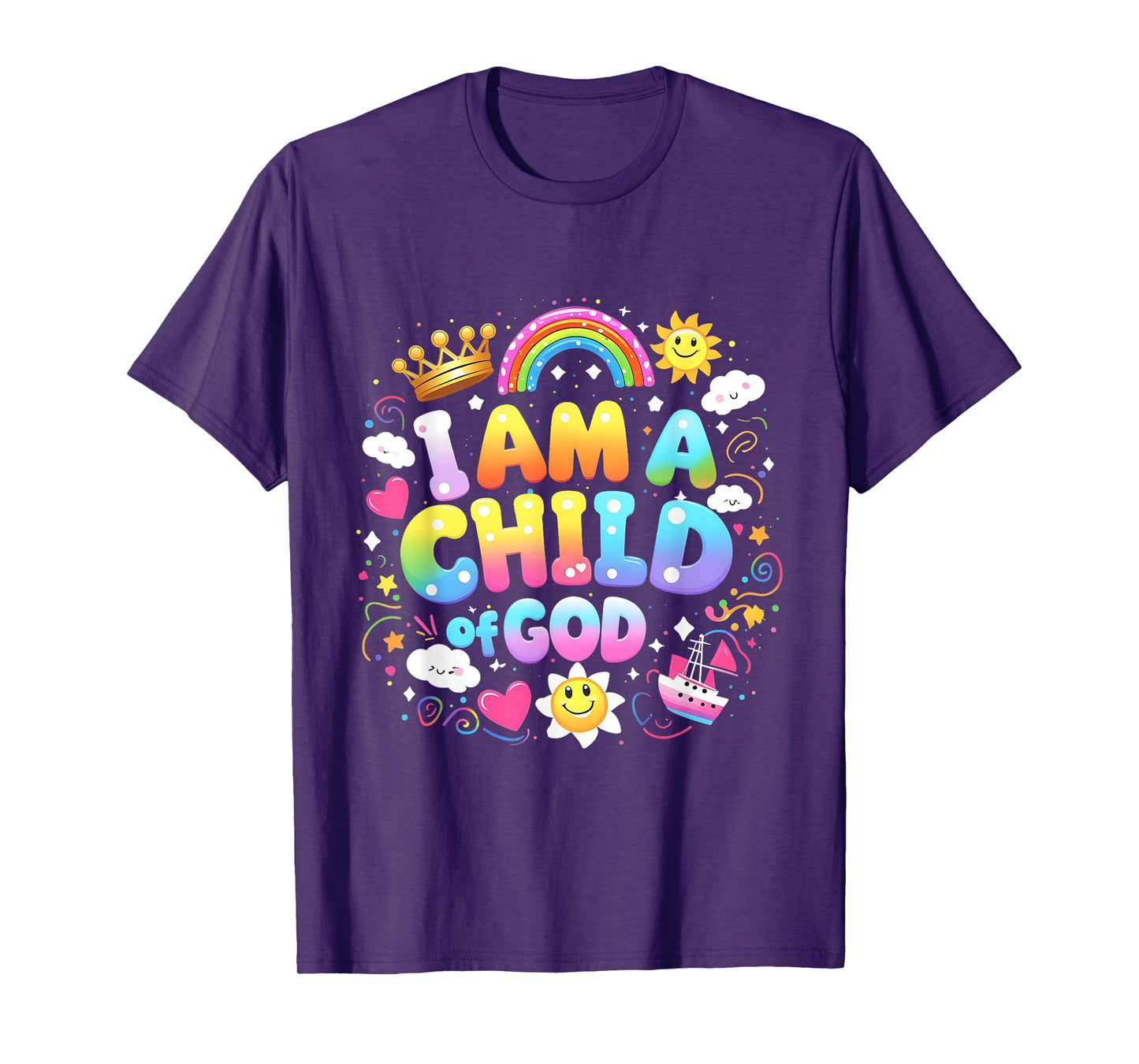 Jesus Faith Kids I Am A Child Of God Christian Retro T-Shirt