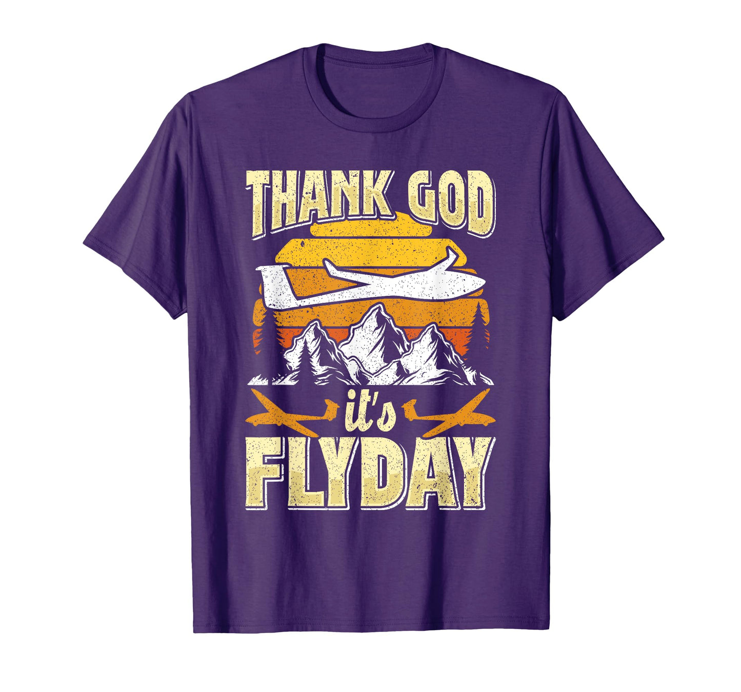 Thank God It's Flyday Gliding Day Flight Gliding Airplane T-Shirt