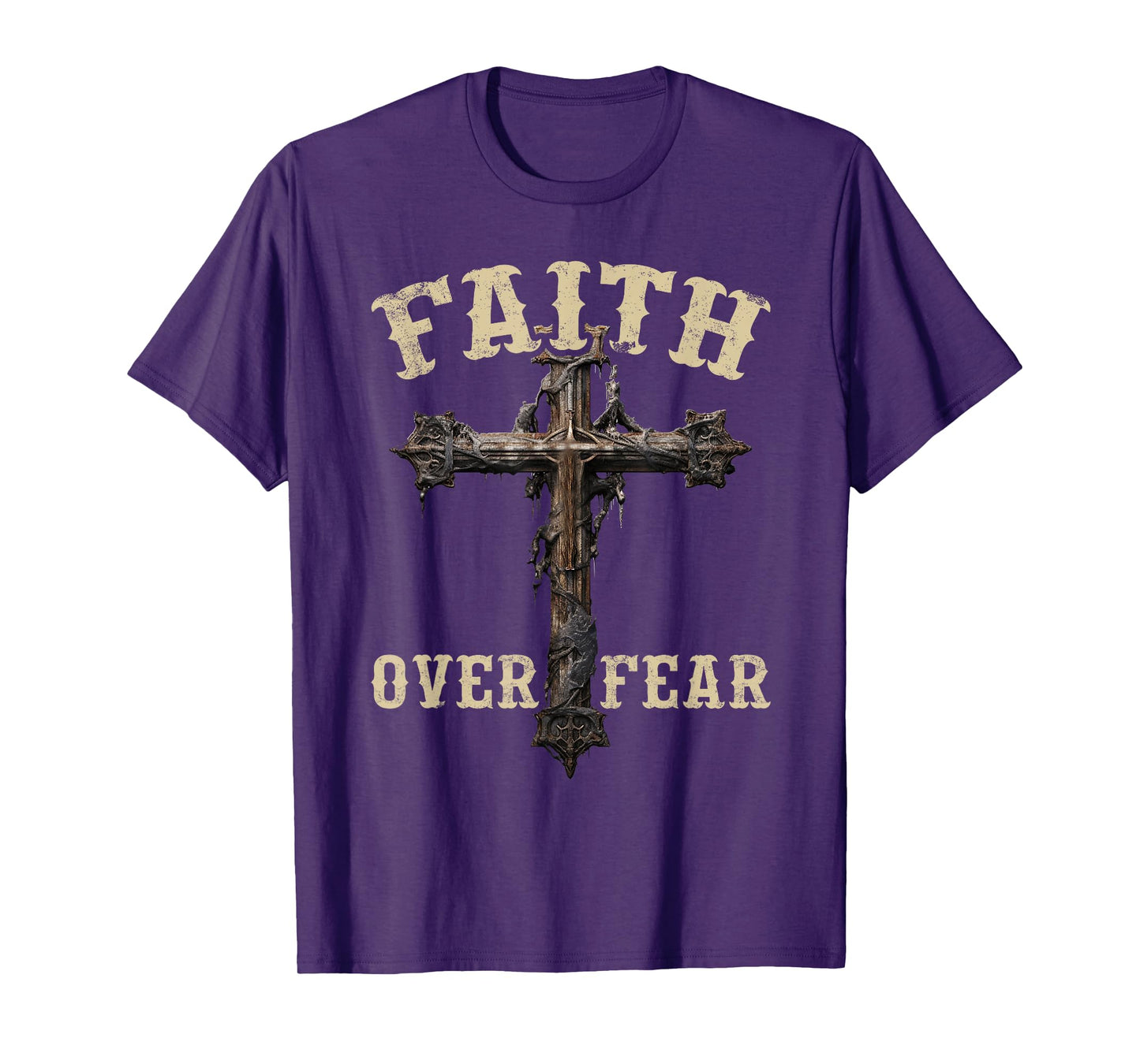 Faith Over Fear Christian Cross God Jesus T-Shirt