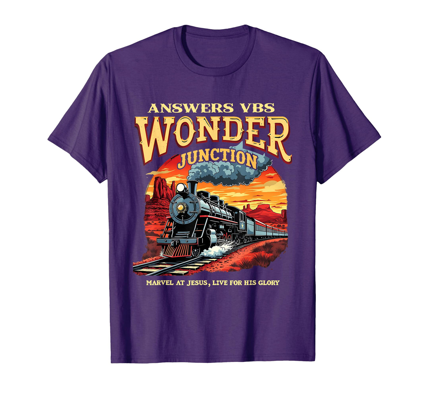 Answers VBS Wonder Junction Christian Train Theme Graphic T-Shirt
