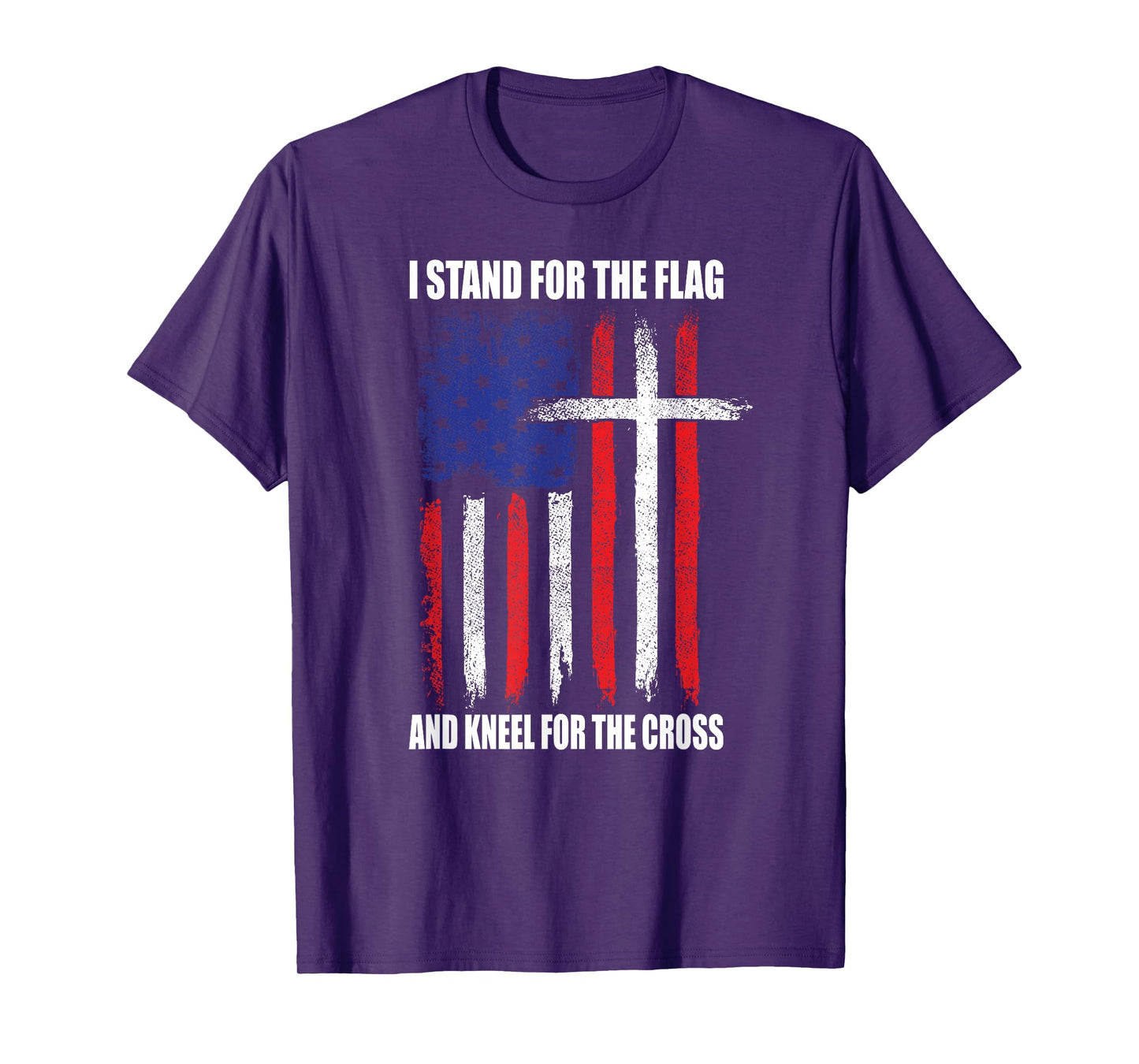 I Stand for the Flag and Kneel for the Cross USA Flag T-Shirt