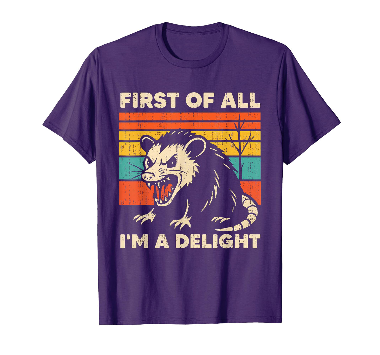 Sarcastic First Of All I'm A Delight Angry Opossum Possum T-Shirt