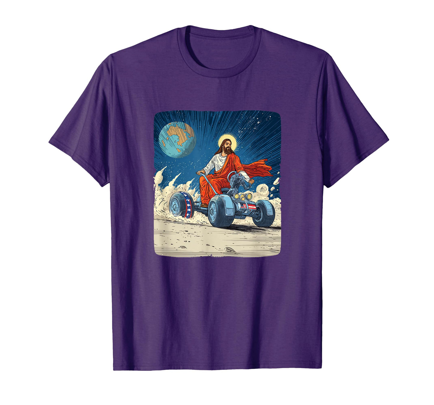 Awesome Moon Vehicle with Jesus Christ Costume T-Shirt