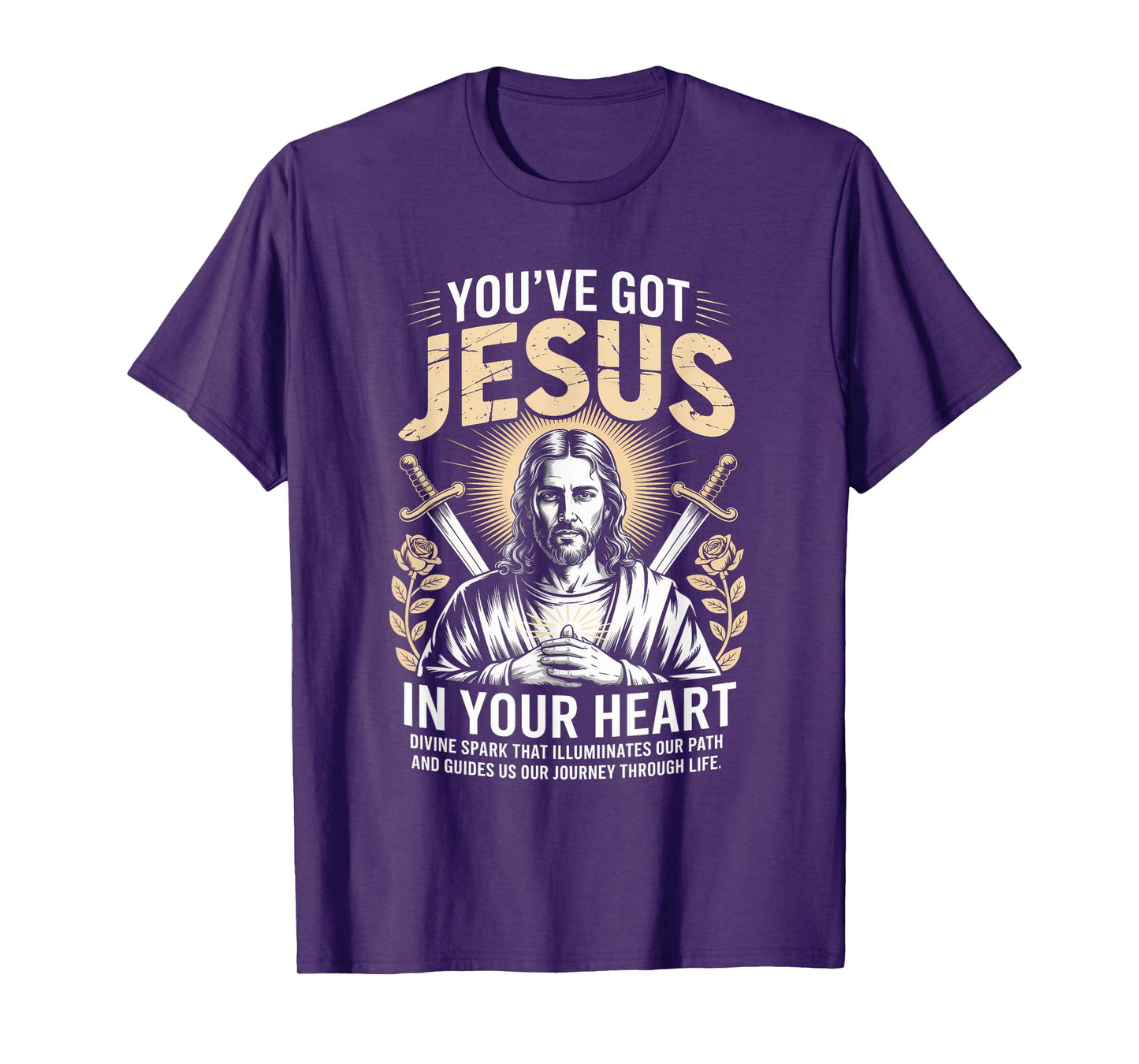 Jesus in Your Heart Rays Christian Streetwear T-Shirt