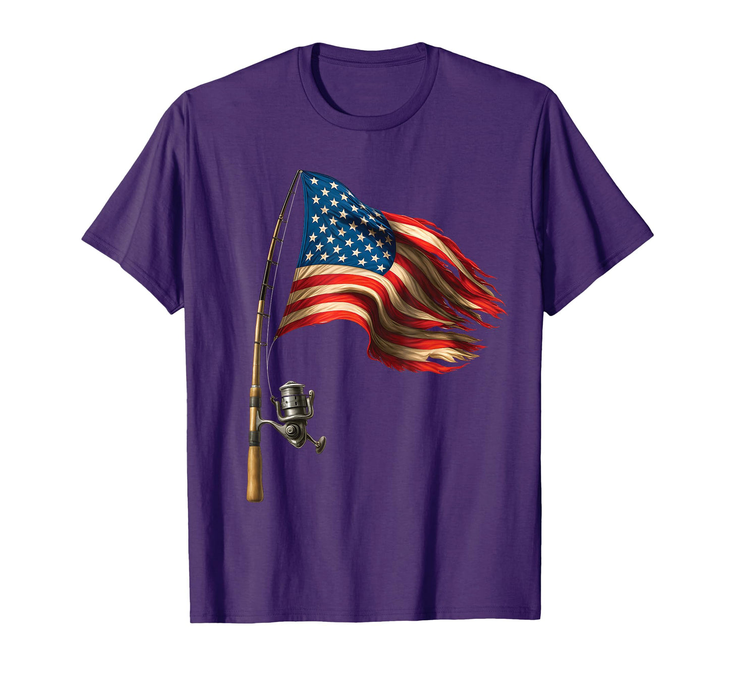 American Flag Fishing Lovers Fisherman Funny Fishing USA T-Shirt