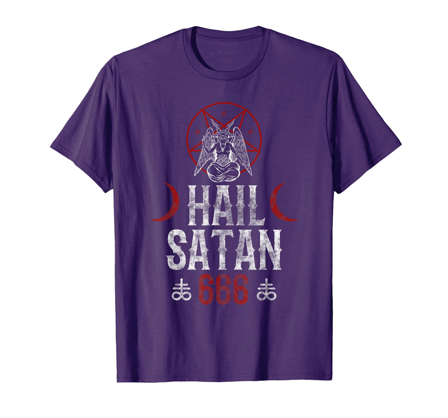666 Hail Satan - Evil Goat Baphomet Goth T-Shirt