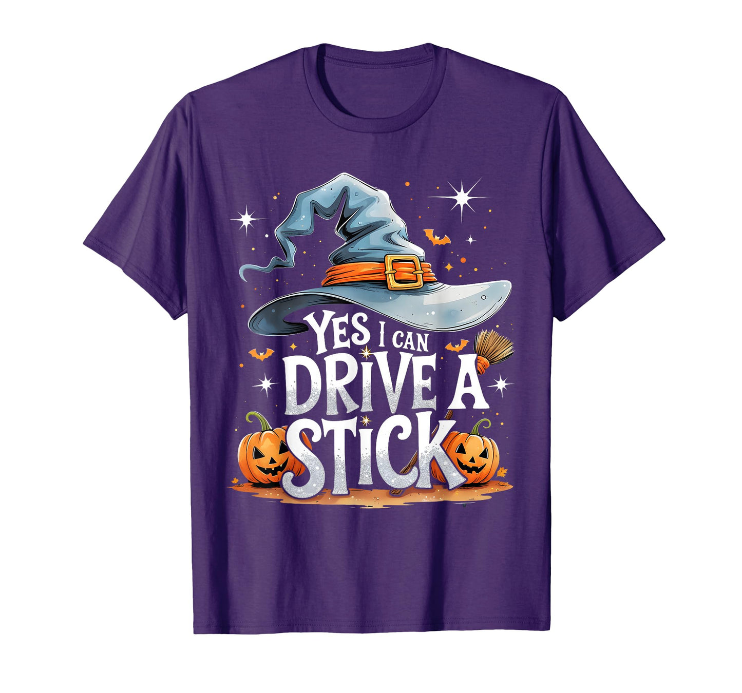 Yes I Can Drive a Stick Funny Halloween Witch Gift T-Shirt