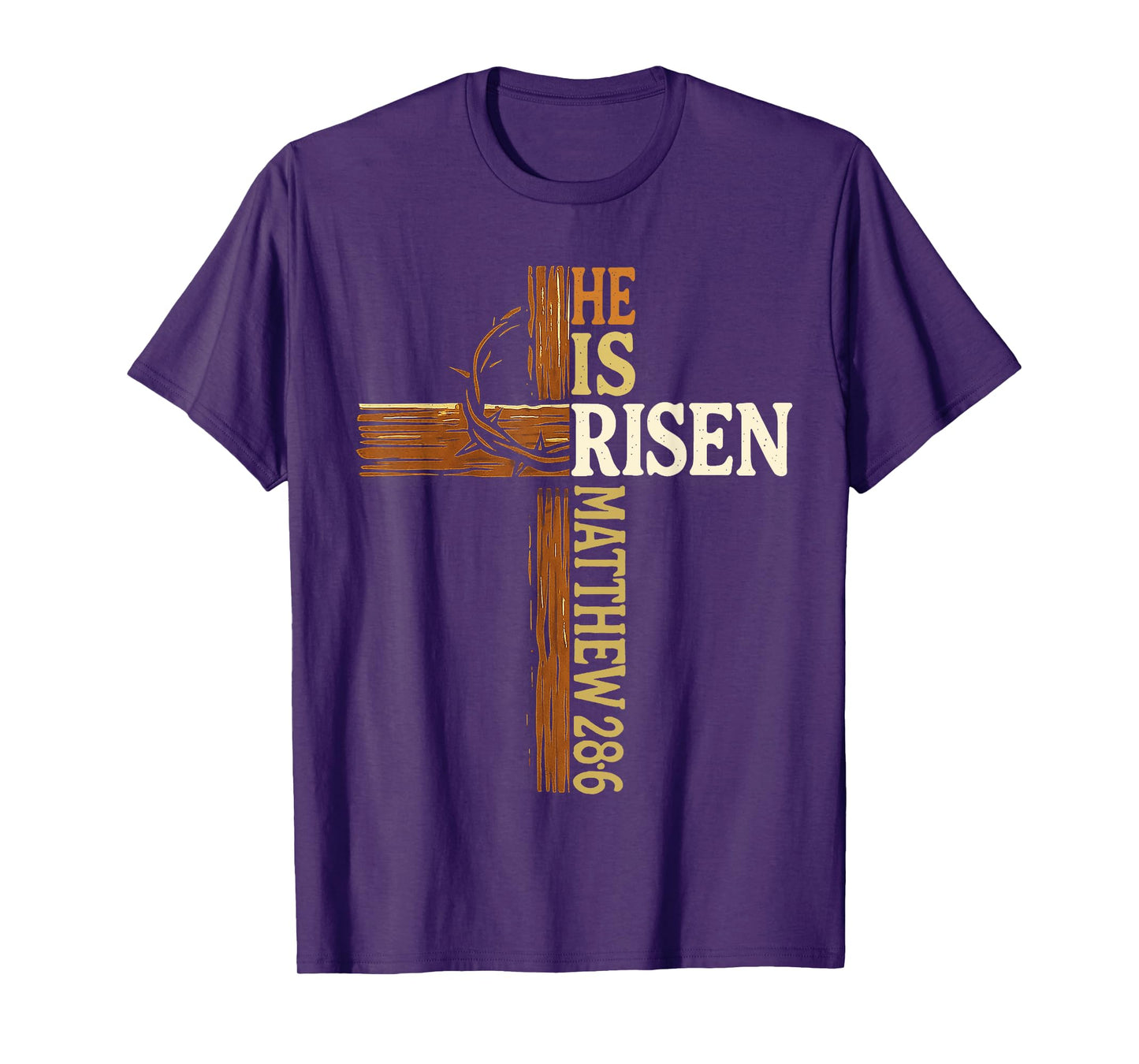 He Is Risen Easter Cross Christian Design family squad T-Shirt