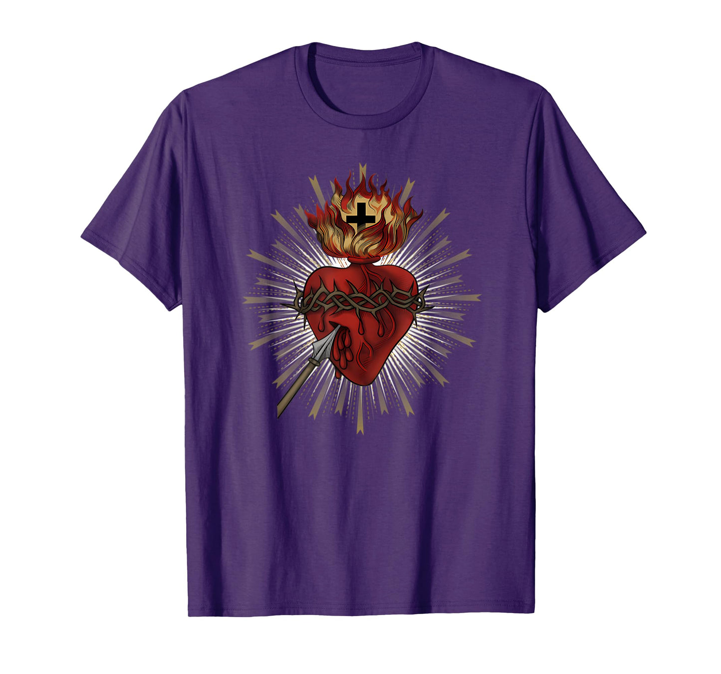 Sacred Heart of Jesus Christ Funny Cross Catholic Church T-Shirt