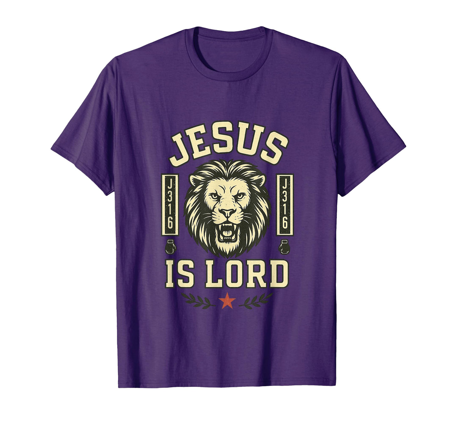 Muay Thai Christian Design Jesus is Lord J316 Lion Art T-Shirt