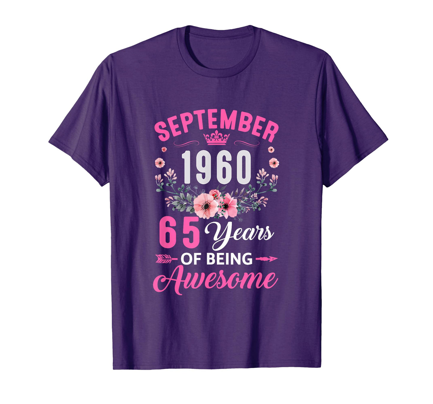 Awesome Since 1960 65 Years Old September 65Th Birthday T-Shirt