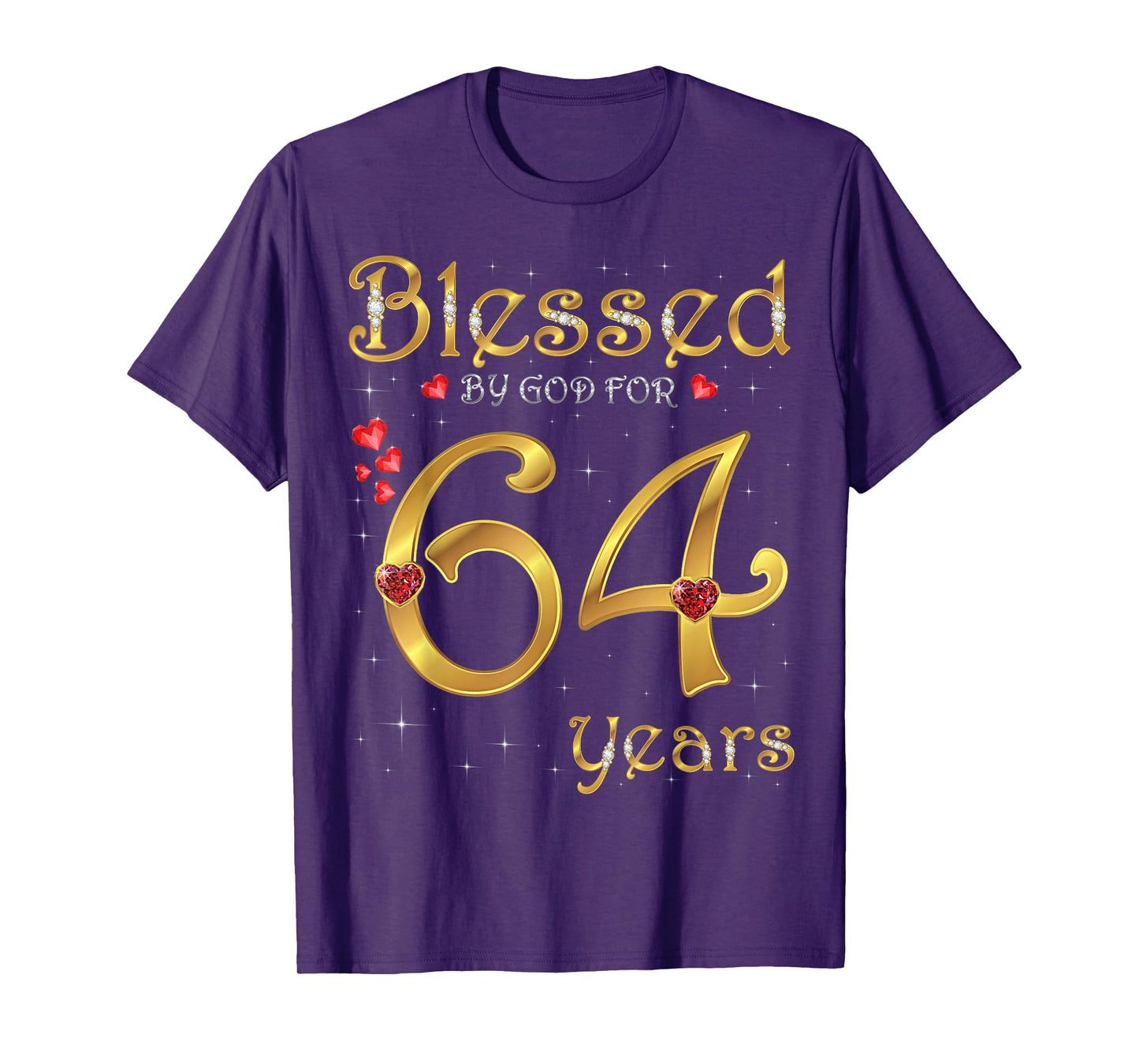 Blessed By God For 64 Years Old 64th Birthday Party Queen T-Shirt