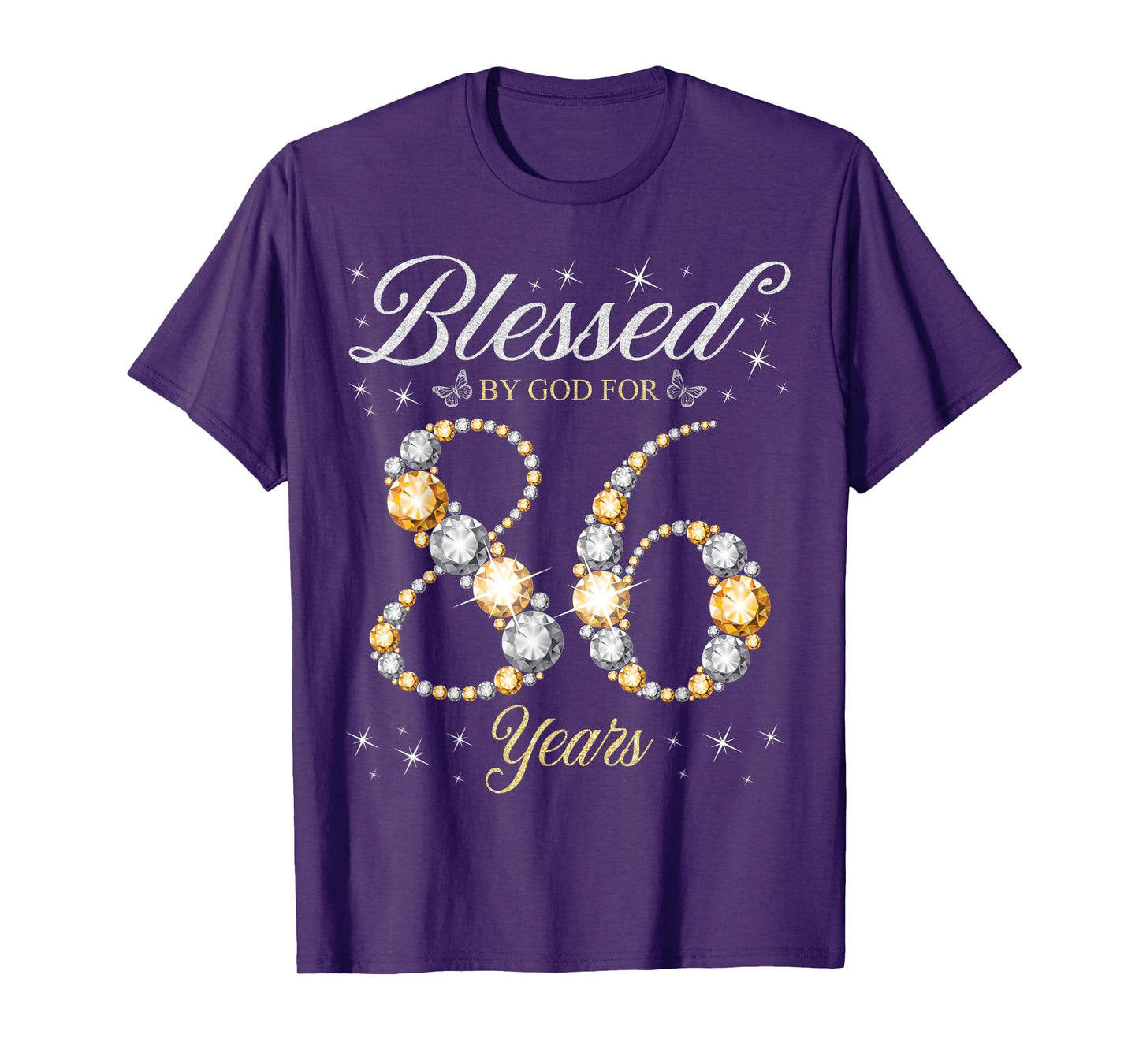 Blessed By God For 86 Years Old 86th Birthday Party T-Shirt