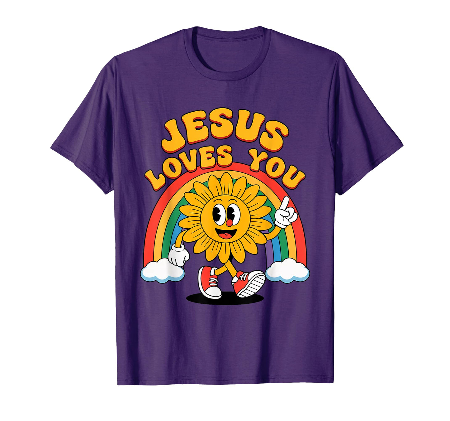Jesus Loves You Christian Faith God Church Funny Sunflower T-Shirt
