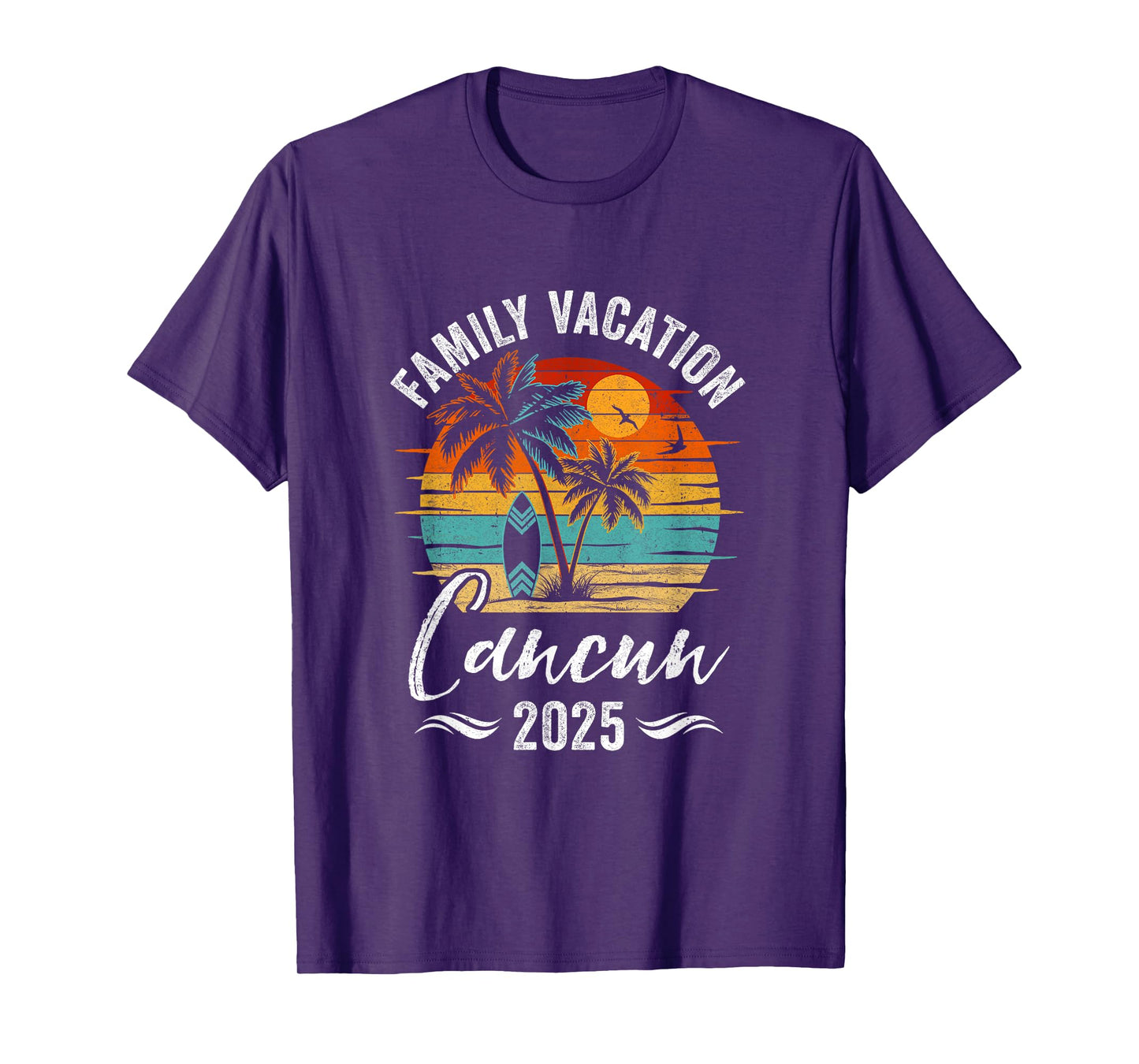 Family Vacation 2025 Vintage Cancun Summer Matching Trip T-Shirt
