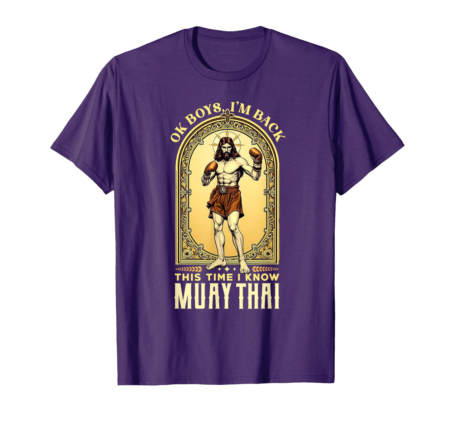 Jesus Knows Muay Thai Boxing Kickboxing MMA T-Shirt