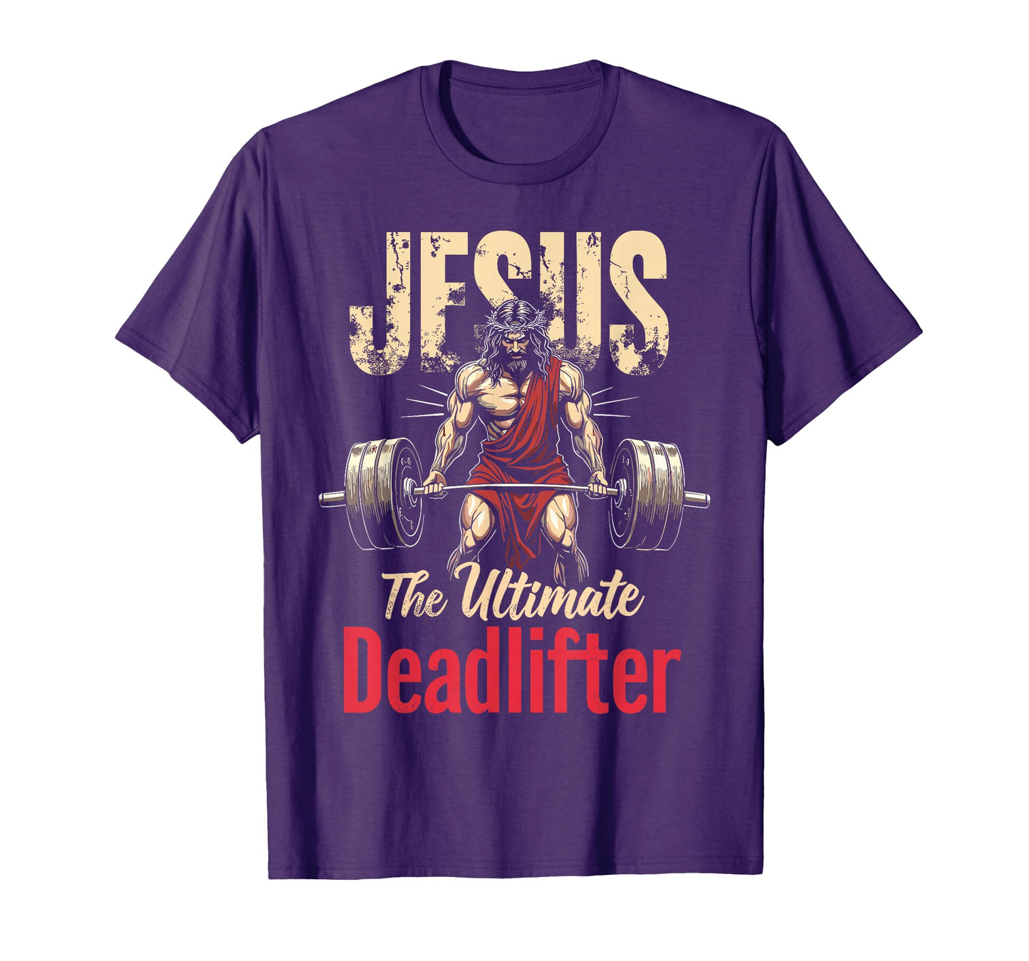 Vintage Christian Workout Gym Jesus Christian Deadlifting T-Shirt