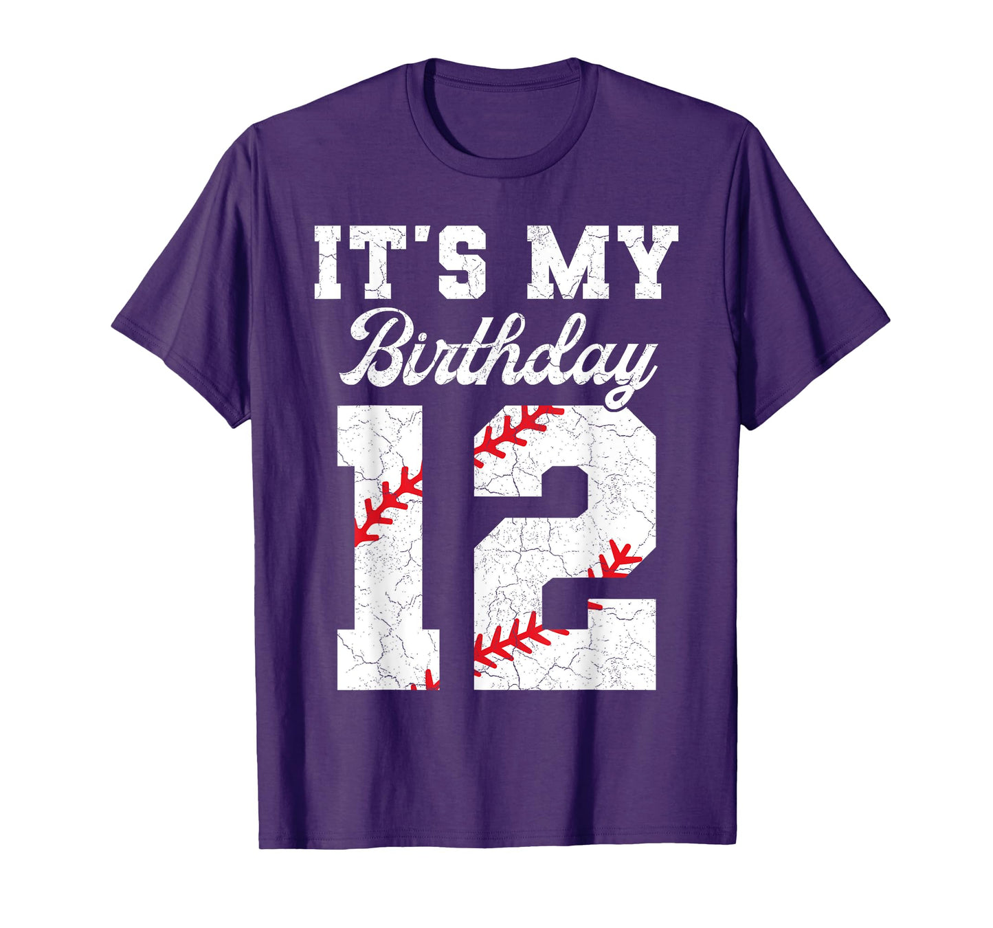 Birthday Boy Tee 12 Baseball Its My 12th Birthday Boys Girls T-Shirt