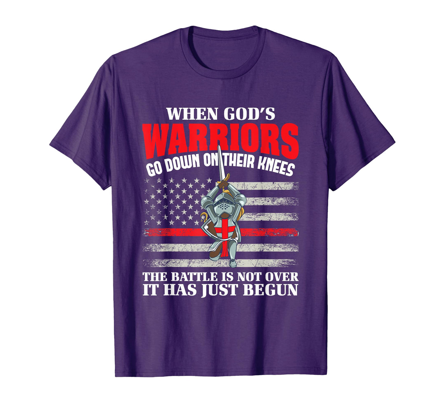 Gods Warrior Christian American Soldier US Flag Bible Prayer T-Shirt