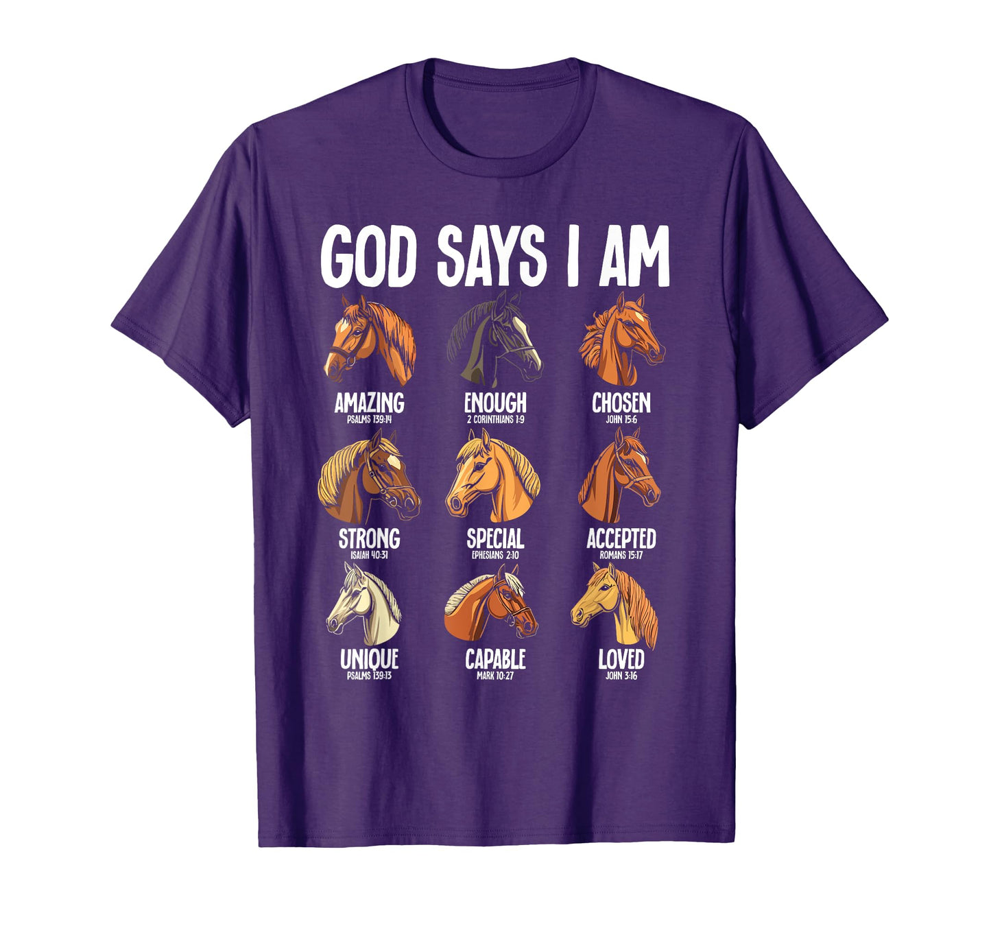 God Says I Am Horses Christianity Jesus Bible T-Shirt