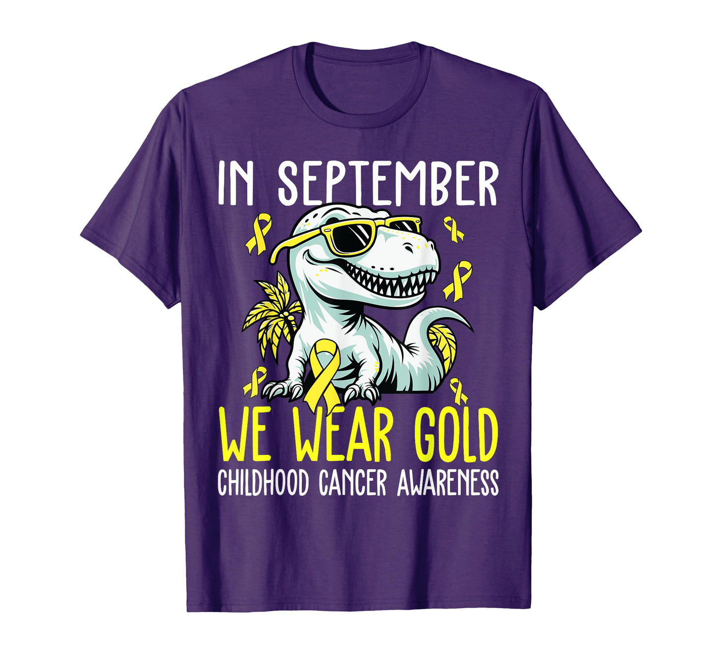 in September We Wear Gold Childhood Cancer Awareness Ribbon T-Shirt