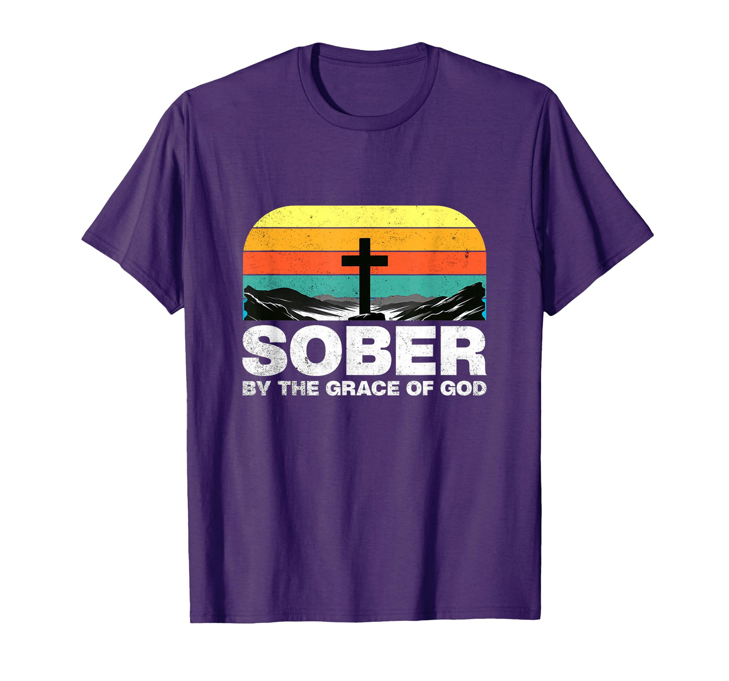 Sober By The Grace Of God Christian Sobriety AA NA Recovery T-Shirt