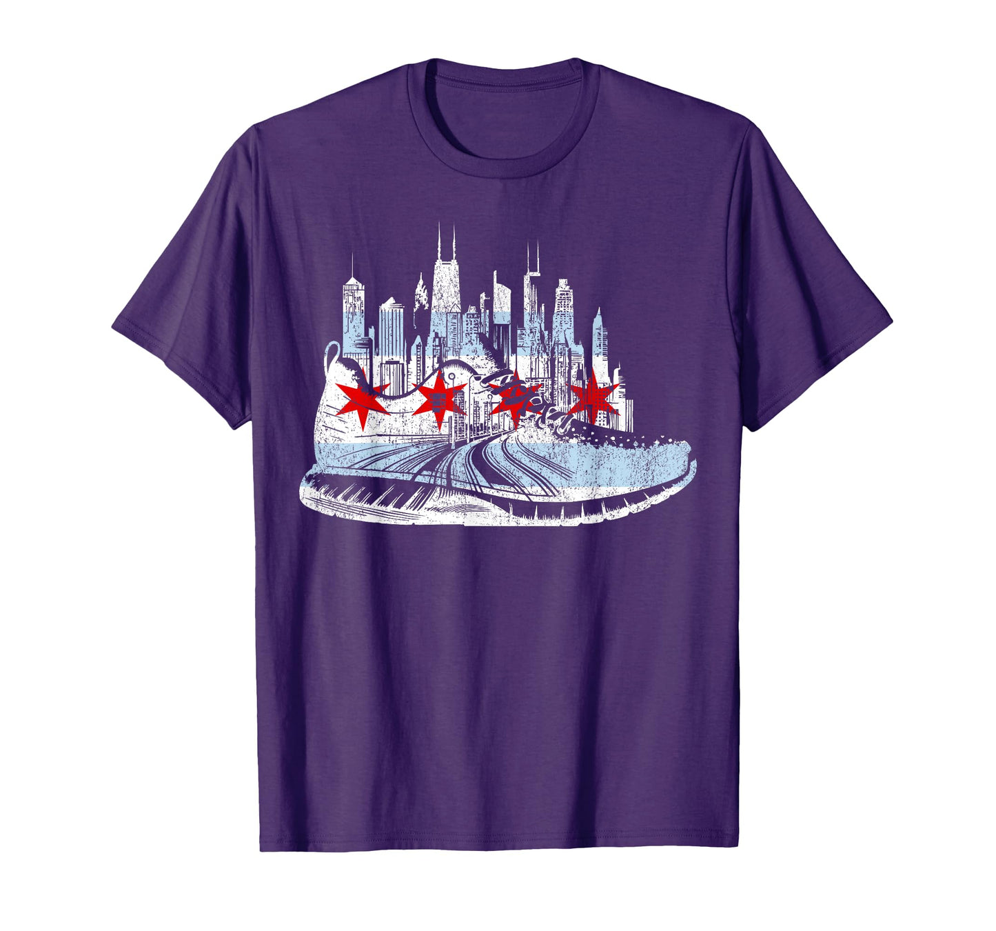 Chicago Runner Run Marathons Running Tee Jogger Motivational T-Shirt