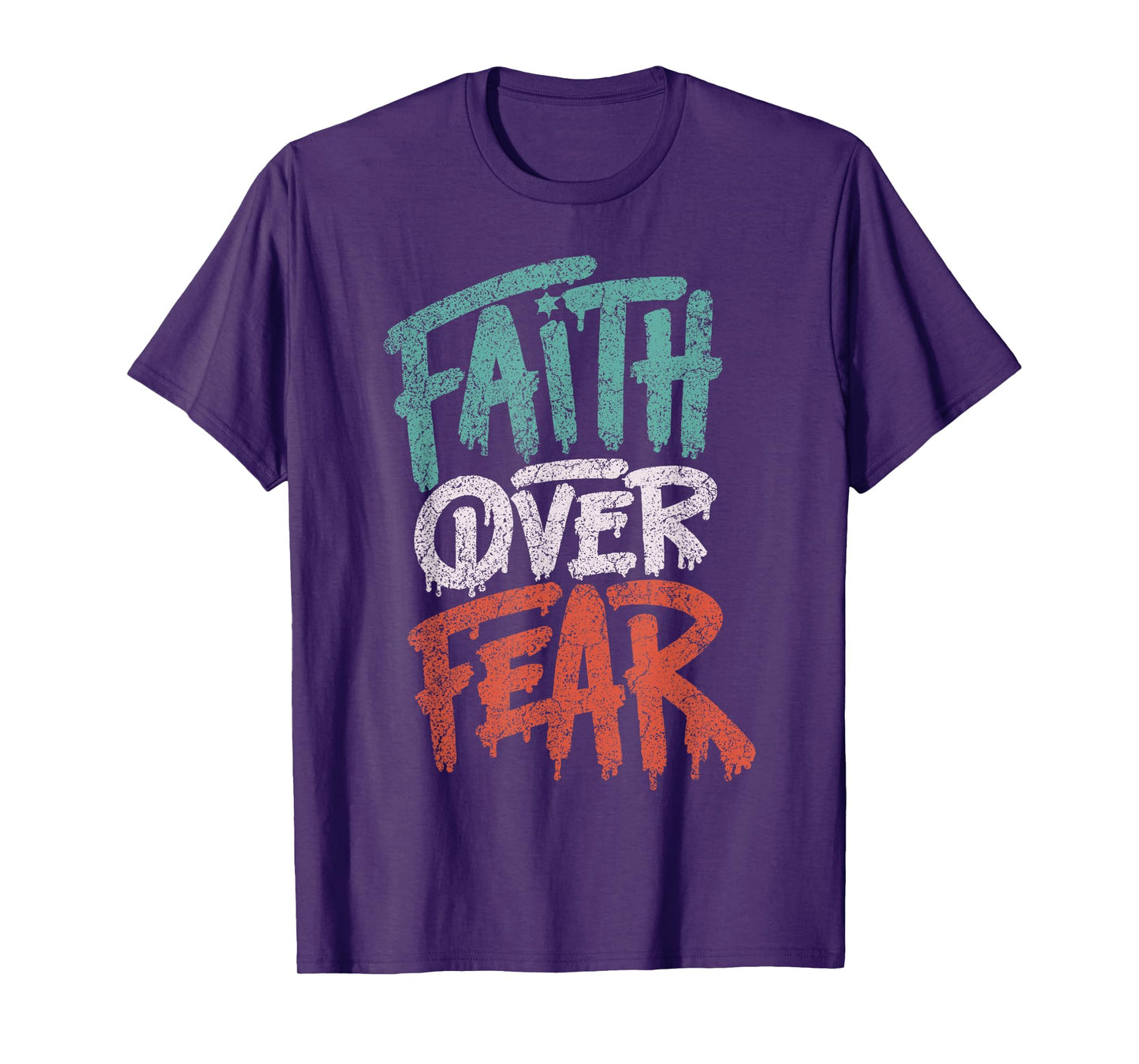 Faith Over Fear Christian Women Men Inspirational Graphic T-Shirt