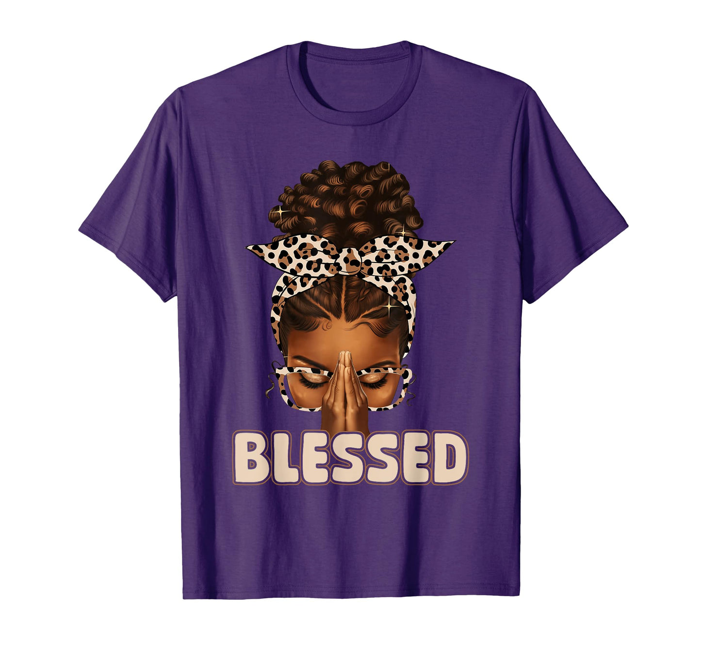 Blessed Black Woman Praying Afro African American Christian T-Shirt