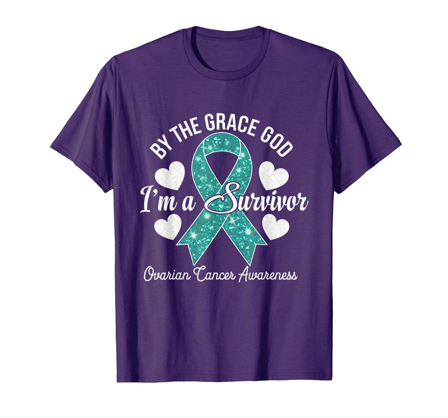 Ovarian Cancer Awareness Teal Ribbon By The Grace God T-Shirt