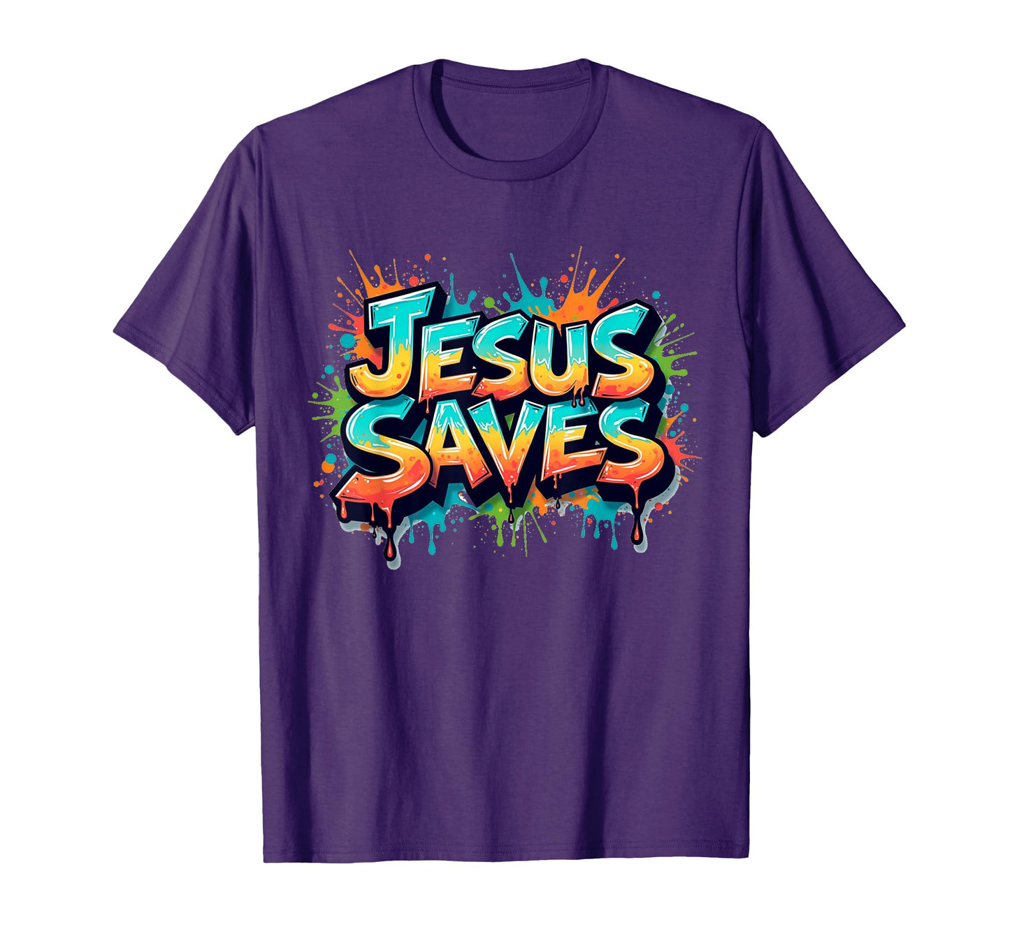 Jesus Saves Graffiti Christian Minimal Religious Faith T-Shirt