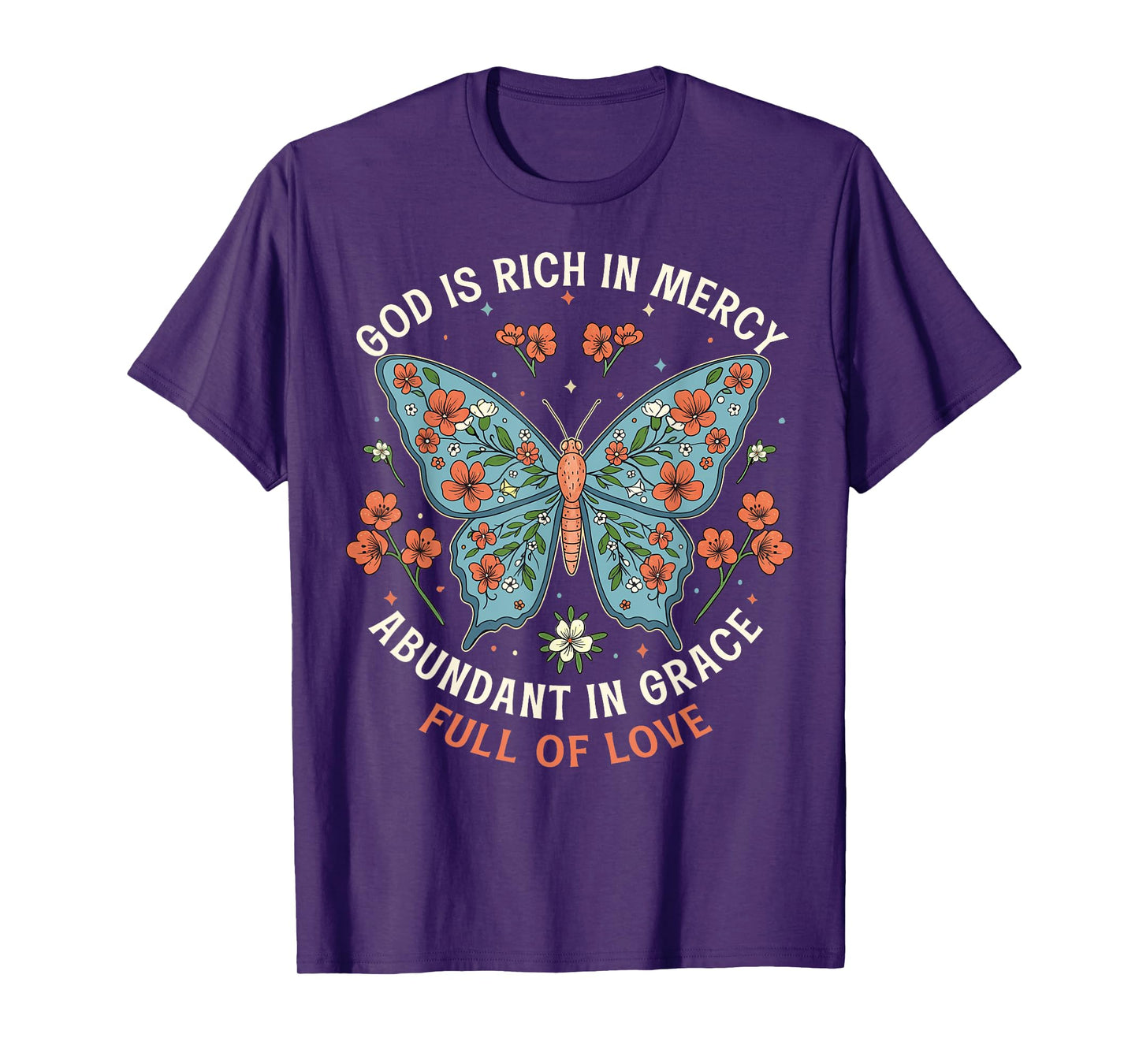 God Is Full Of Grace, Mercy, And Love Chinoiserie Butterfly T-Shirt